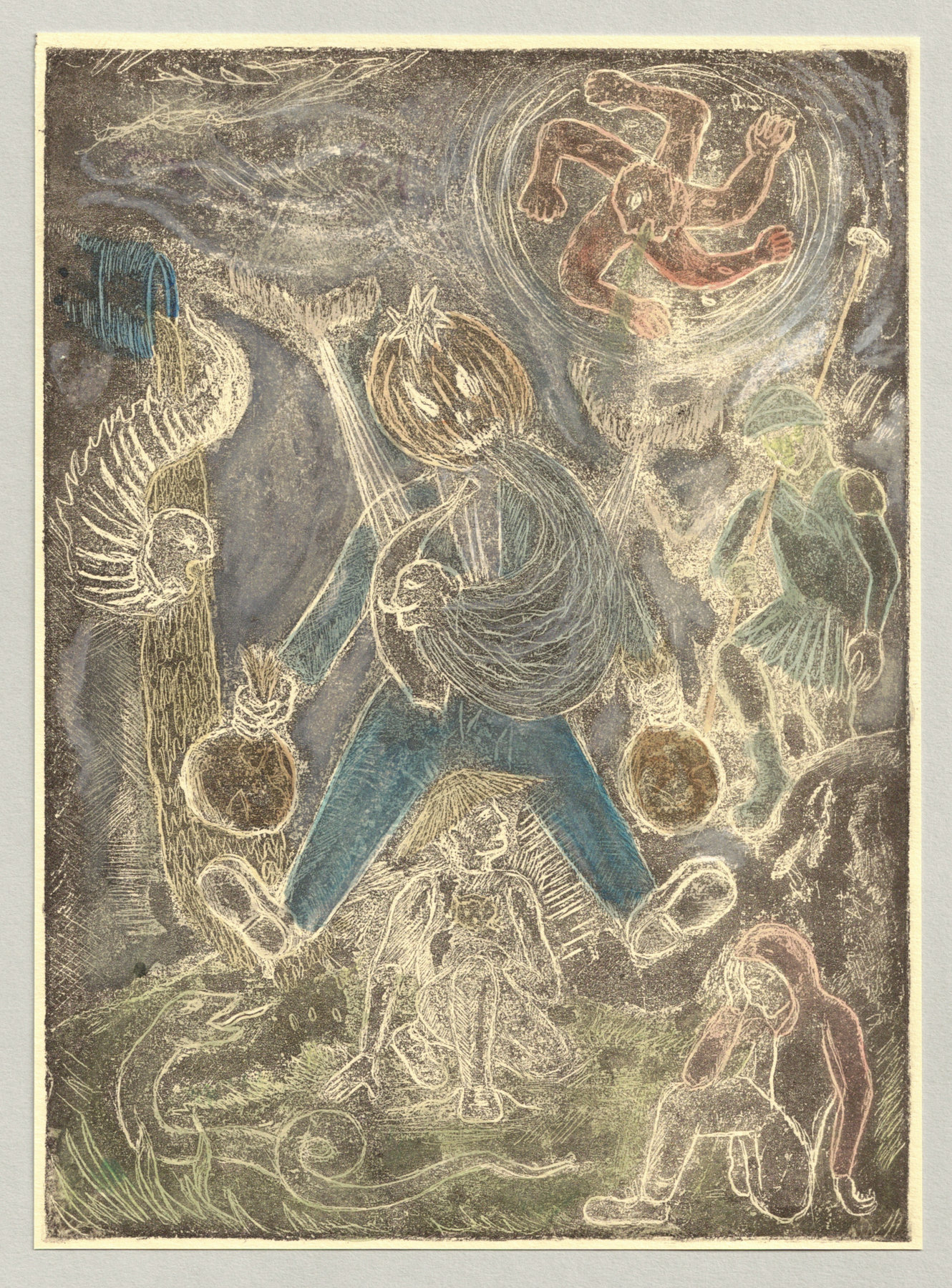 Oliver McConnie, Bad Penny, etching, 22 x 16cm, 2014. Full sheet.