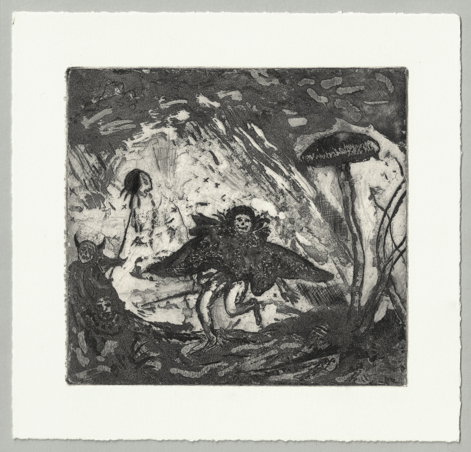 Oliver McConnie, Dark Harrier, sugar lift, 15 x 16cm, 2010. Full sheet.
