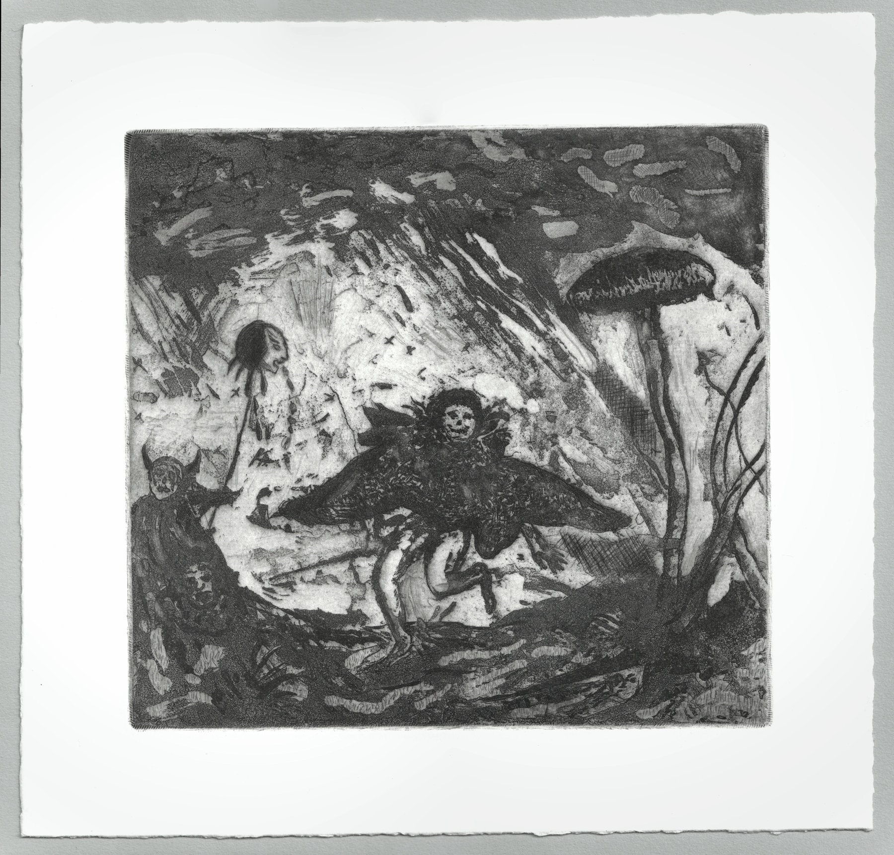Oliver McConnie, Dark Harrier, sugar lift, 15 x 16cm, 2010. Full sheet.