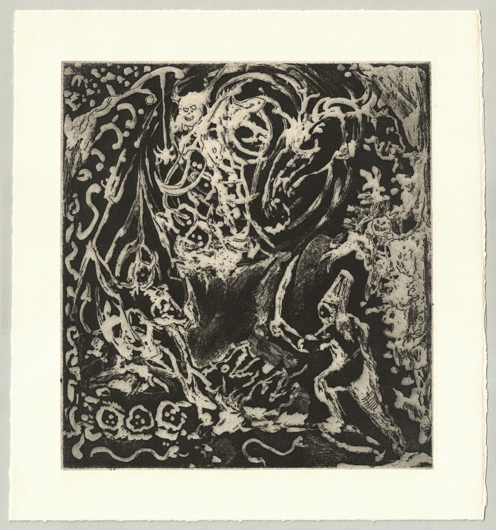 Oliver McConnie, Devils Liar, etching, 23 x 21cm, 2014. Full sheet.