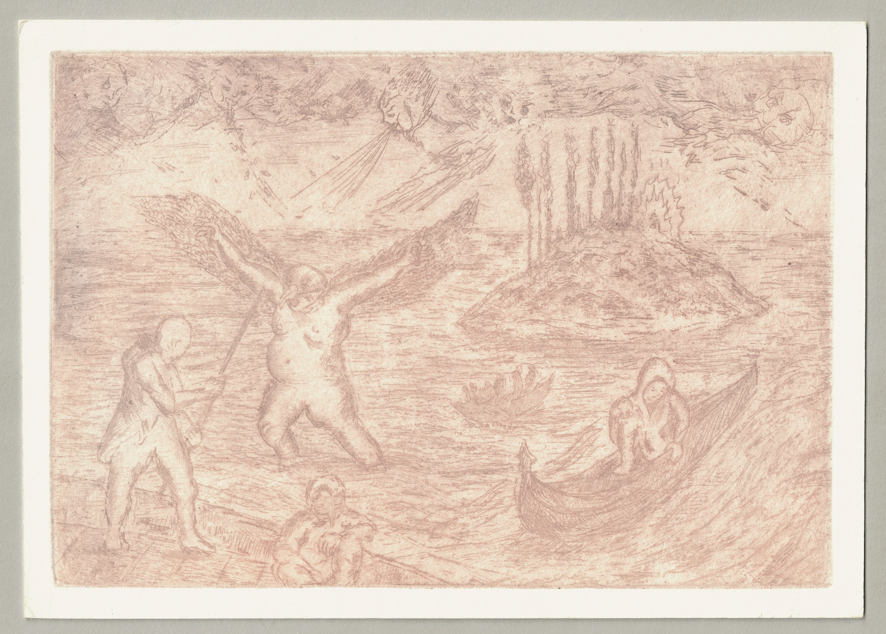 Oliver McConnie, Underwater World, etching, 16 x 24cm, 2015. Full sheet.