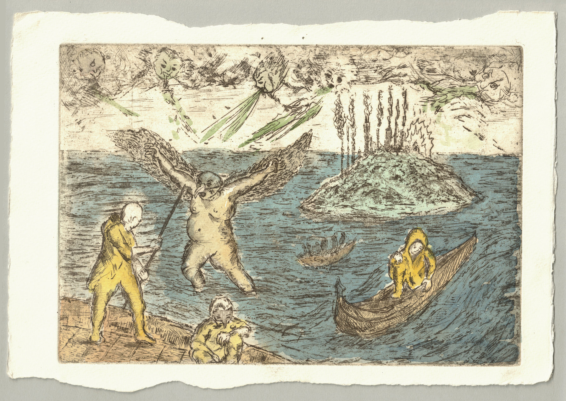 Oliver McConnie, Underwater World, etching, 16 x 24cm, 2015. Full sheet.