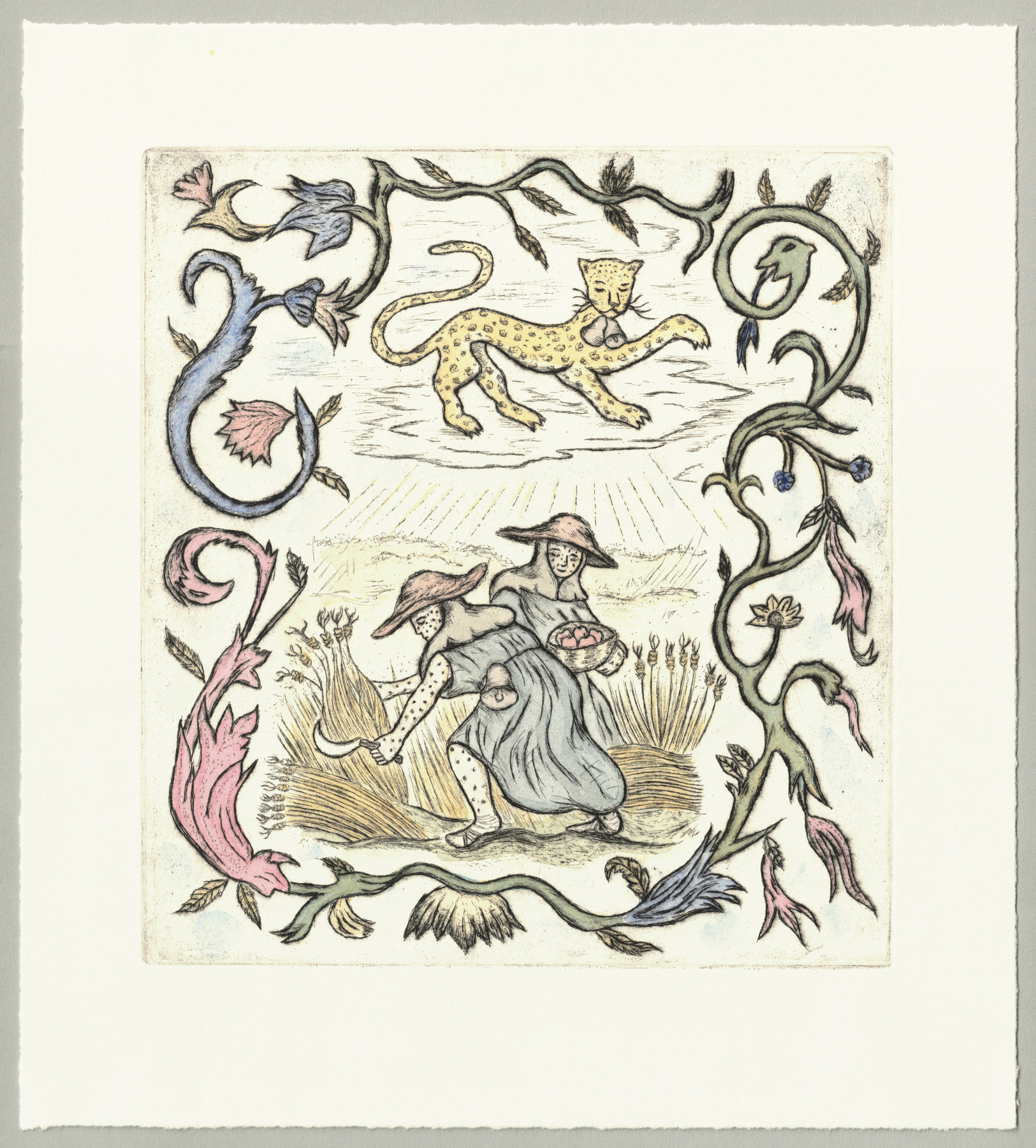 Oliver McConnie, Veiled Refrain, drypoint, 21 x 19cm, 2025. Full sheet.